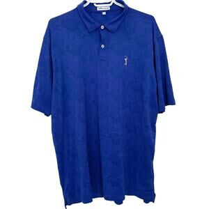 Peter Millar Men's Blue Camo Design Golf Polo Shirt - XL EUC